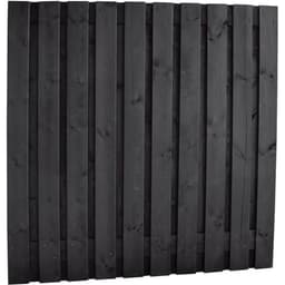 Geschaafd plankenscherm grenen 15 mm 180x180 cm recht zwart gedompeld (18 pl) 1