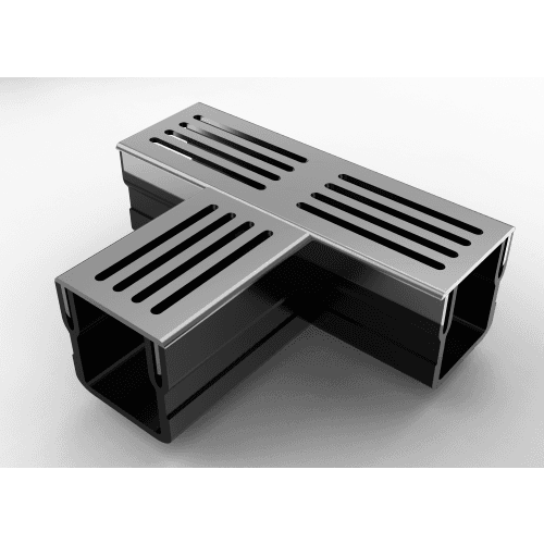 terras & trends drain mini 65/60 T-stuk met grijs aluminium rooster