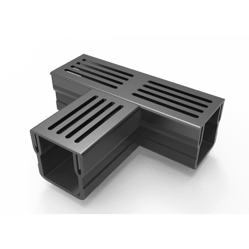 terras & trends drain mini 65/60 T-stuk met zwart aluminium rooster