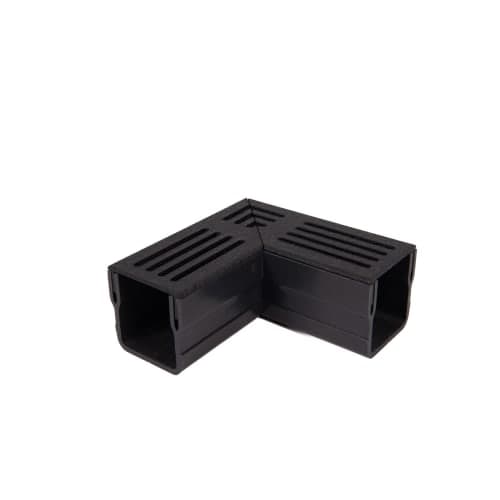 terras & trends drain mini 65/60 hoekstuk met zwart aluminium rooster