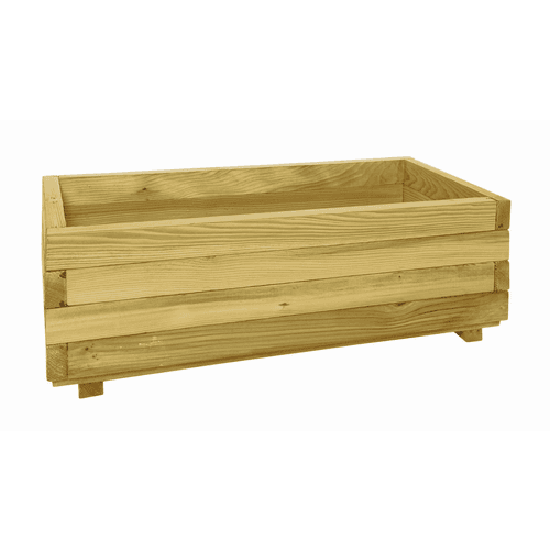 Bloembak rechthoek 32x92x42 cm (HxBxD) groen geïmpregneerd